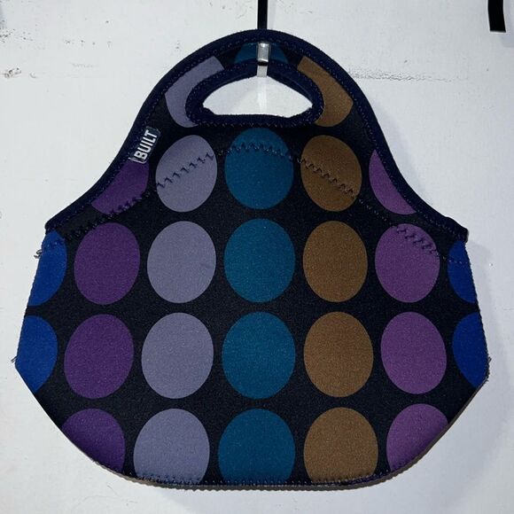 BUILT NY Gourmet Getaway Lunch Tote in Jewel Tone Dots-NWOT - Picture 1 of 4